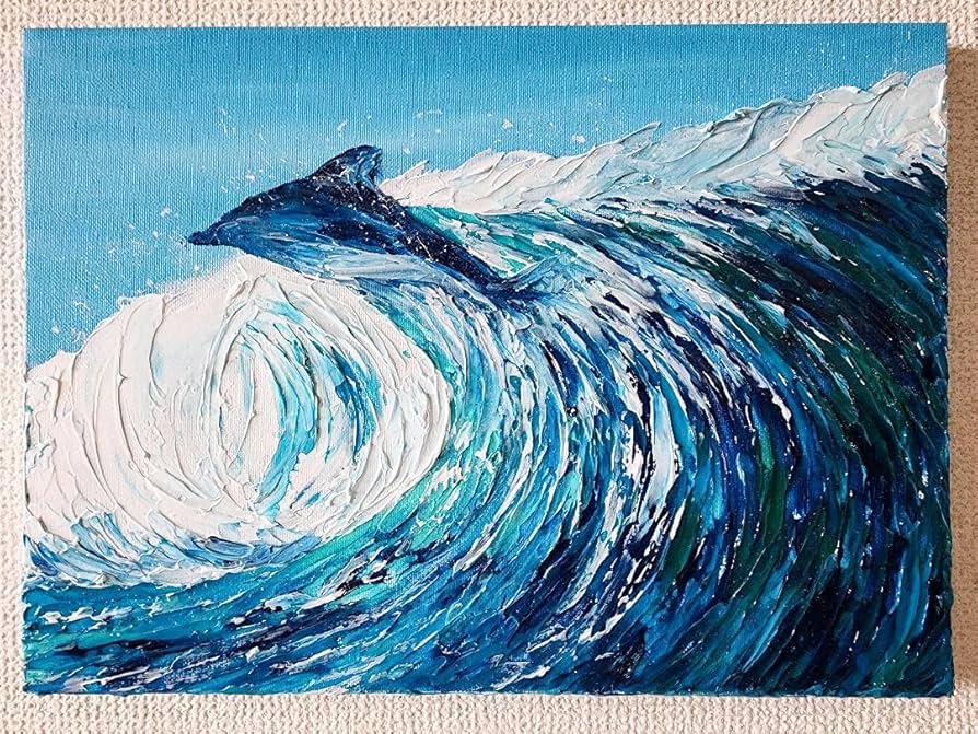 テクスチャーアート・海＊スクエアキャンバスアクリル画抽象画