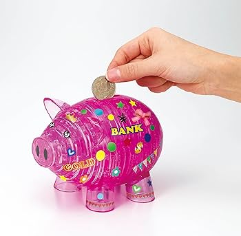 Amazon | 93ピースジグソーパズル ブタの貯金箱・ピンク