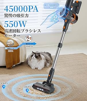 Amazon | 掃除機 コードレス【45000pa強力吸引・60分連続稼働】CEUKOZ