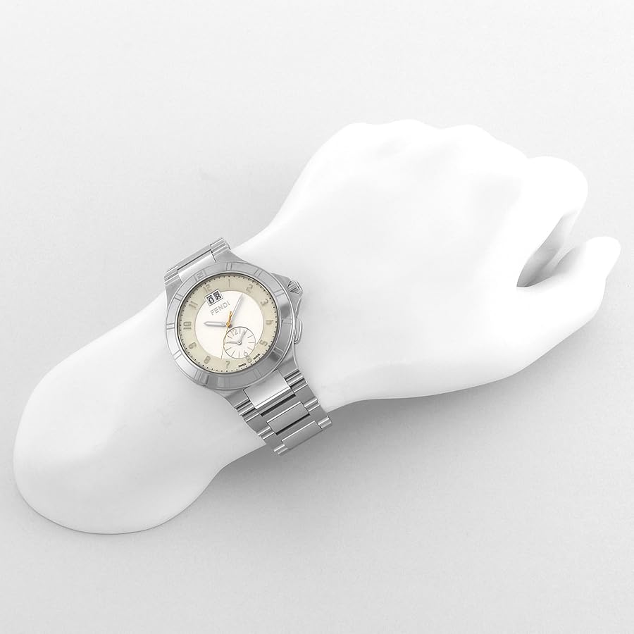 FENDI シルバー アナログ時計 ベージュ文字盤 FENDI シルバー アナログ
