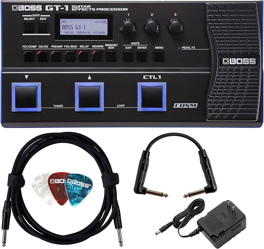 Amazon.com: BOSS GT-1 Guitar Effects Processor Bundle with Gearlux