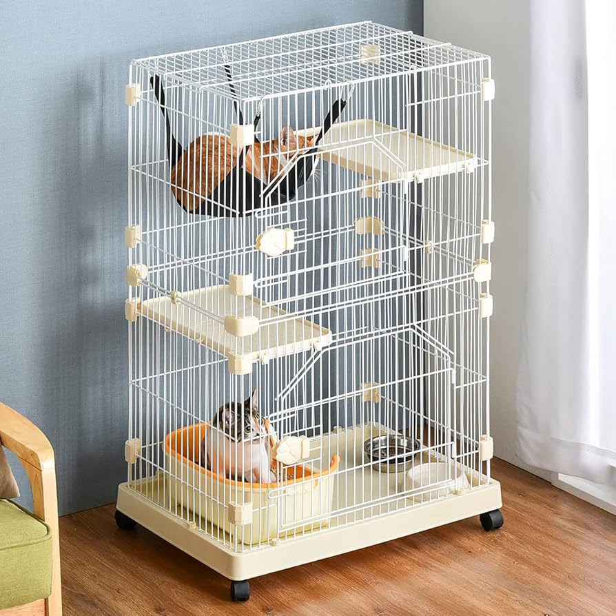 Amazon.co.jp: タンスのゲン 猫ケージ 2段 幅69×奥行48×高さ106cm