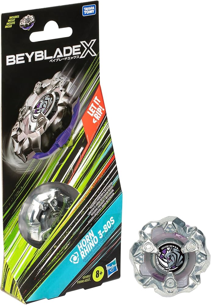 Amazon.com: Hasbro Beyblade X Horn Rhino 3-80S Gyro Booster Pack