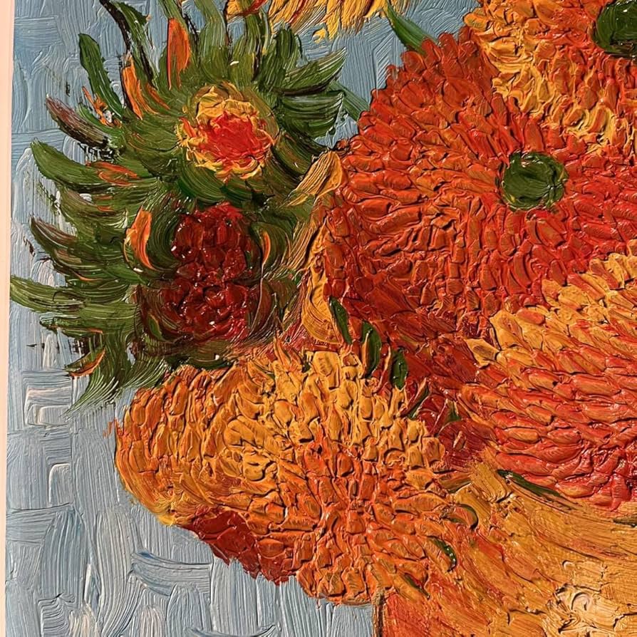 ☆秀作☆ 手書き油絵 ゴッホ ひまわり 肉筆絵画 額付き インテリア