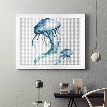 Amazon | ダイヤモンドアート クラゲ 水彩 ダイヤモンド刺繍 全面貼り