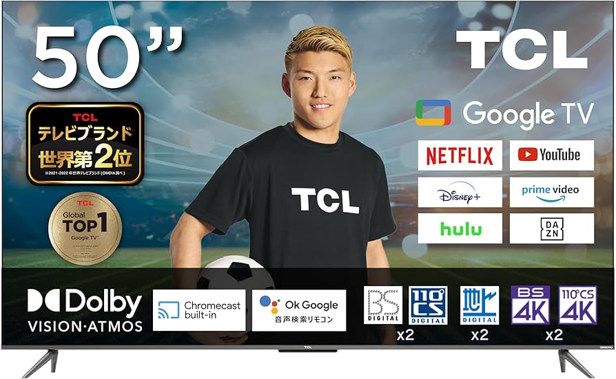 Amazon | TCL テレビ 50型 50インチ スマートテレビ Google TV W