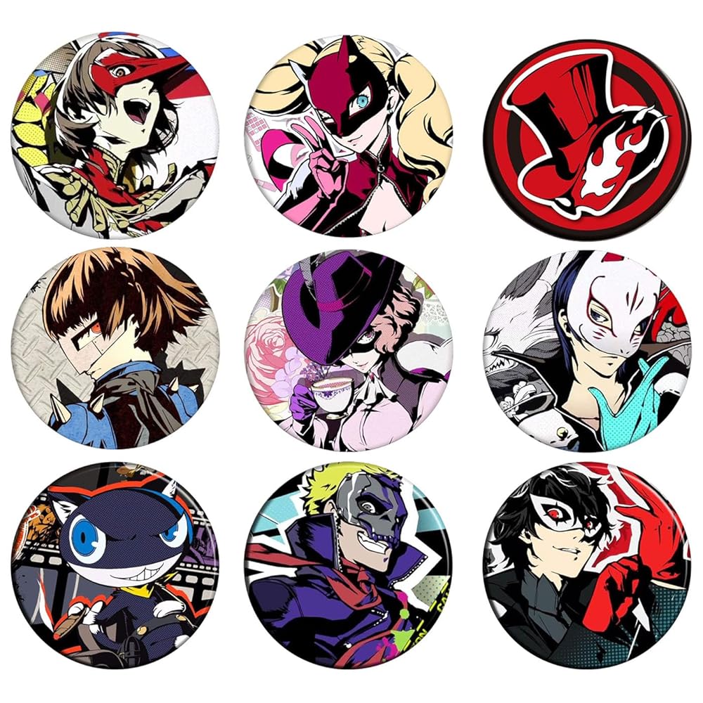 ペルソナ5 ザ・ロイヤル 楽コレ メタル風缶バッジ D-4賞 坂本竜司 スカル