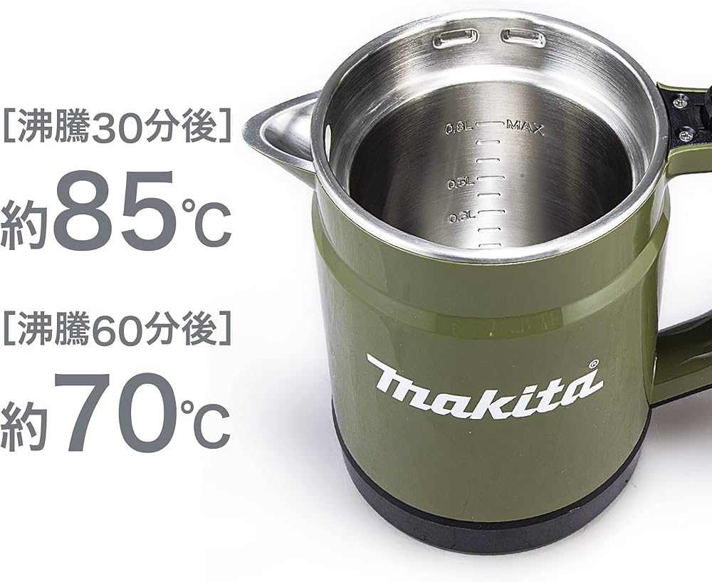 ☆未使用品 良品 マキタ 充電ケトル KT001GZO オリーブ色 makita