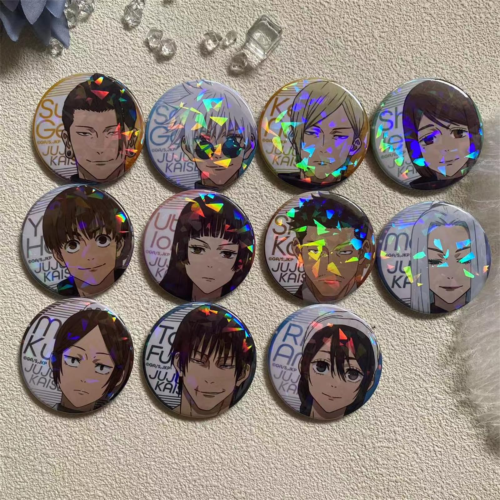 呪術廻戦 五条悟 夏油傑 家入硝子 七海建人 灰原雄 伏黒甚爾 缶バッジ