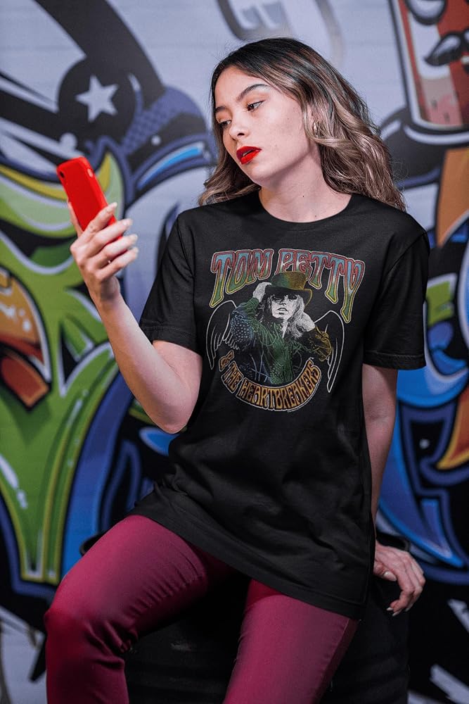 Tom Petty & The Heartbreakers Tom with Wings Adult Black Short