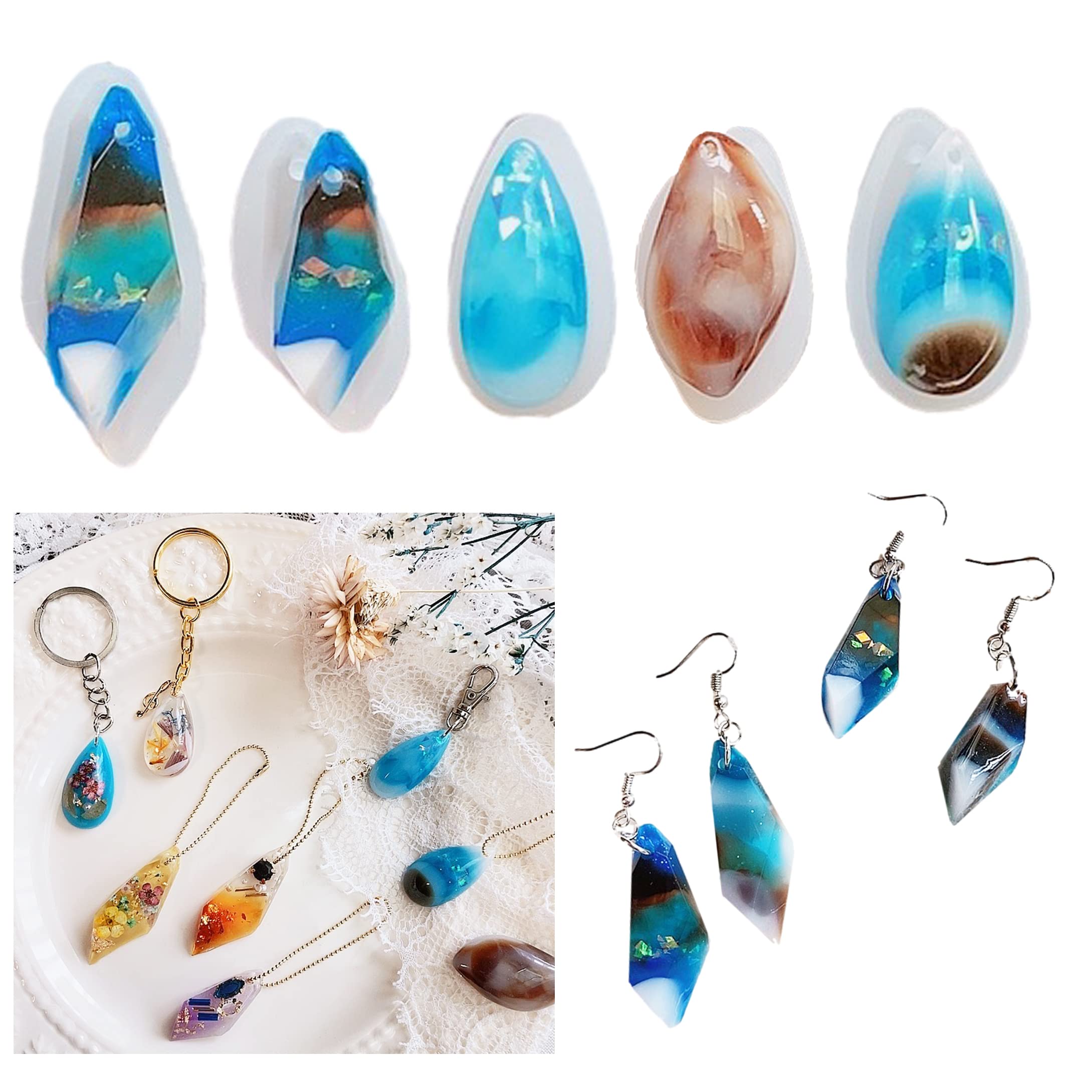 Amazon.co.jp: 【Ever garden】 レジン 鉱石 5個セット 穴あき