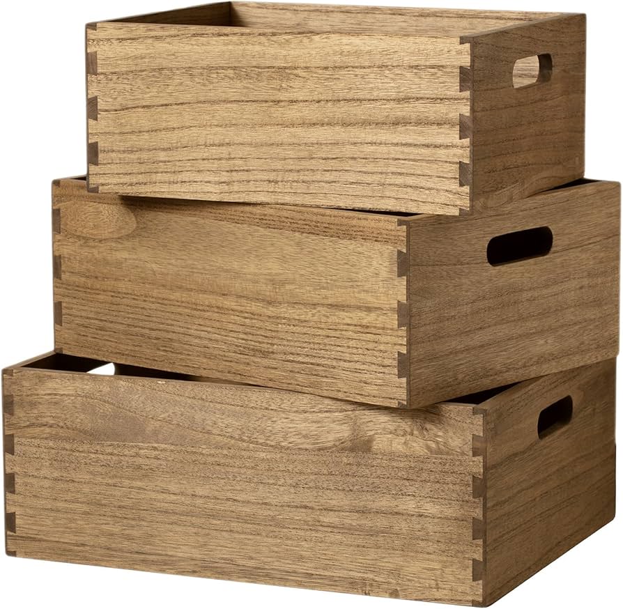 Amazon｜KIRIGEN 木箱 収納ボックス 大 3本セット ワイン木箱 キューブ