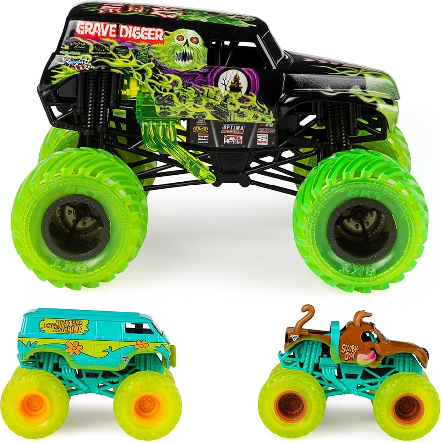 Amazon.com: Monster Jam, Curse of The Gasoline 3-Pack of Official