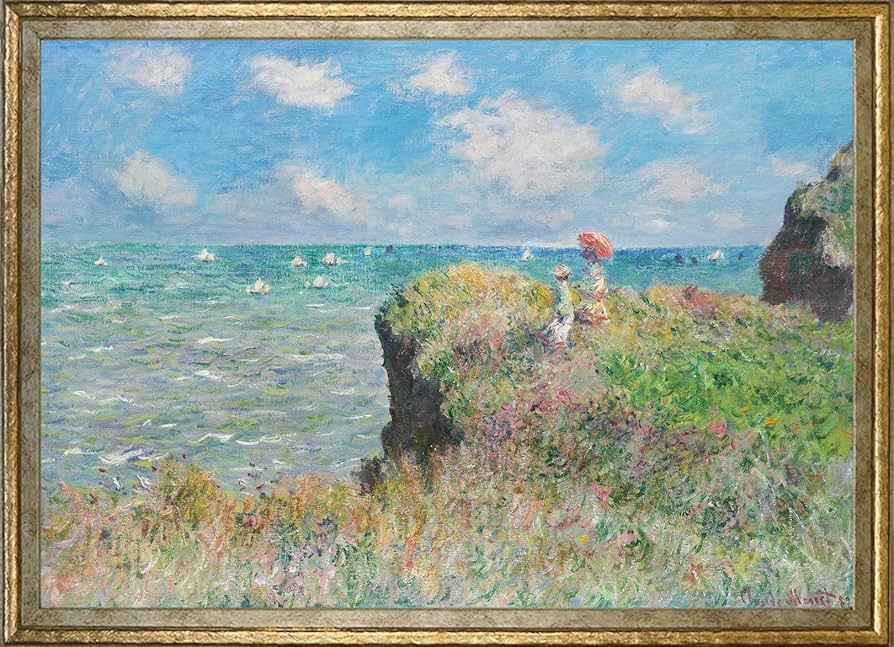 プールヴィルの断崖の上の散歩 クロード・モネ モネlog: 「プール