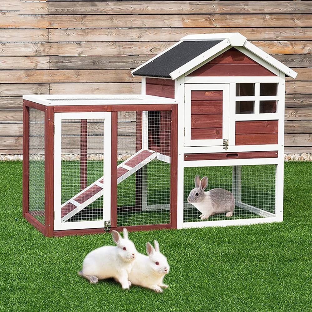 うさぎ ケージ 小屋 2階建 屋根付き