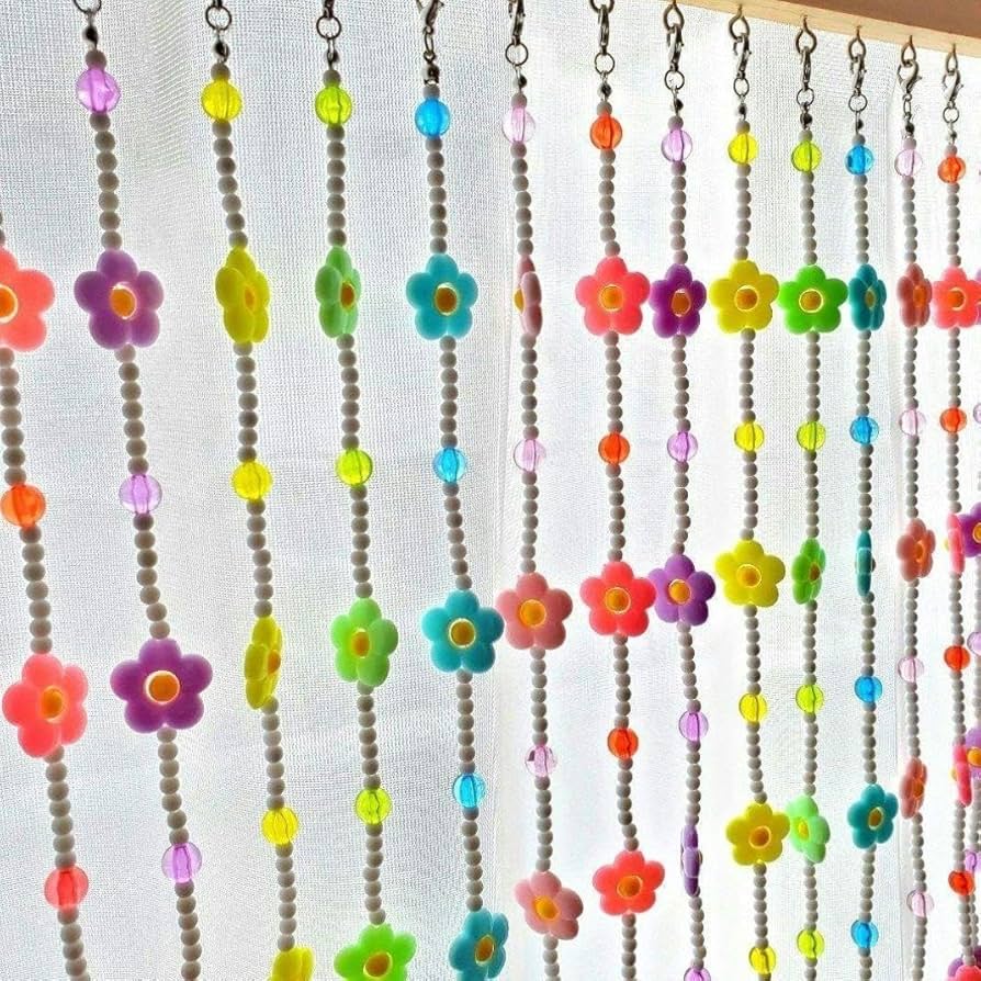 昭和レトロ ビーズのれん レトログリーン 当時物 レトロポップ 昭和