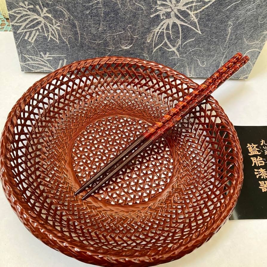 藍胎漆器 伝統工芸品 久留米 らんたい漆器 鎌倉彫茶櫃 2点おまとめ 藍