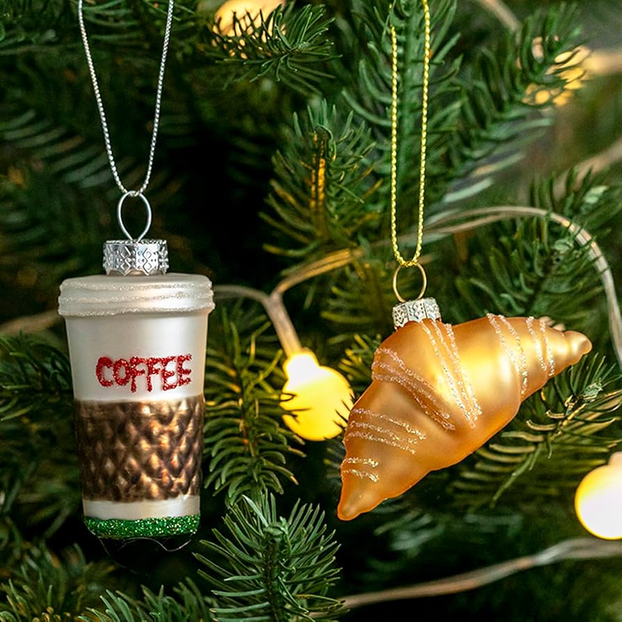 Amazon.co.jp: Amanman ガラス製クリスマスオーナメント、クロワッサン