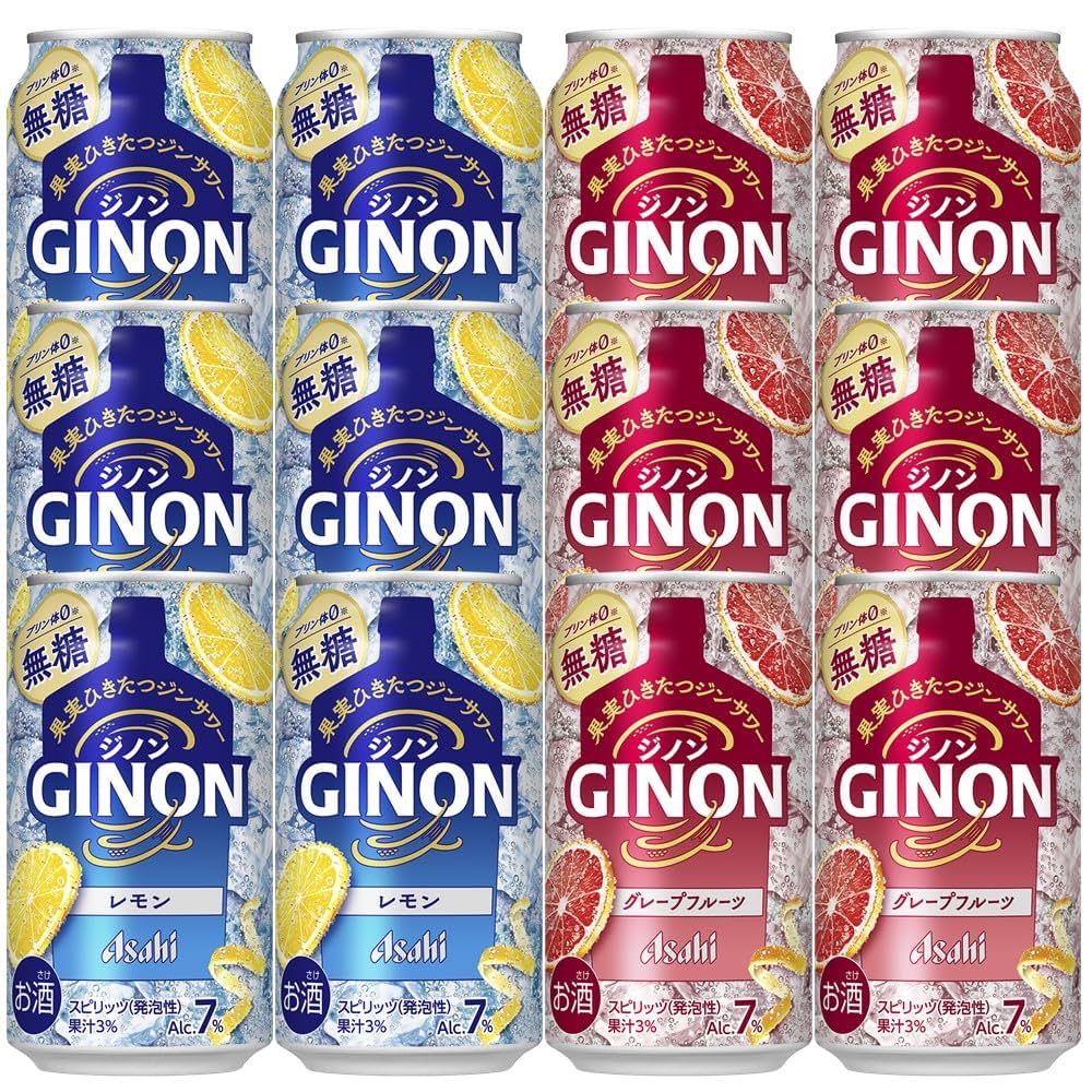 3) アサヒGINON ジノン 無糖 レモン 1.8Lペット×6本入り 40％ Amazon