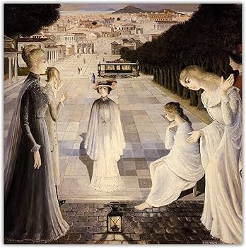Paul Delvaux ポール・デルヴォー 石版画 「着衣のナイス」【額縁付