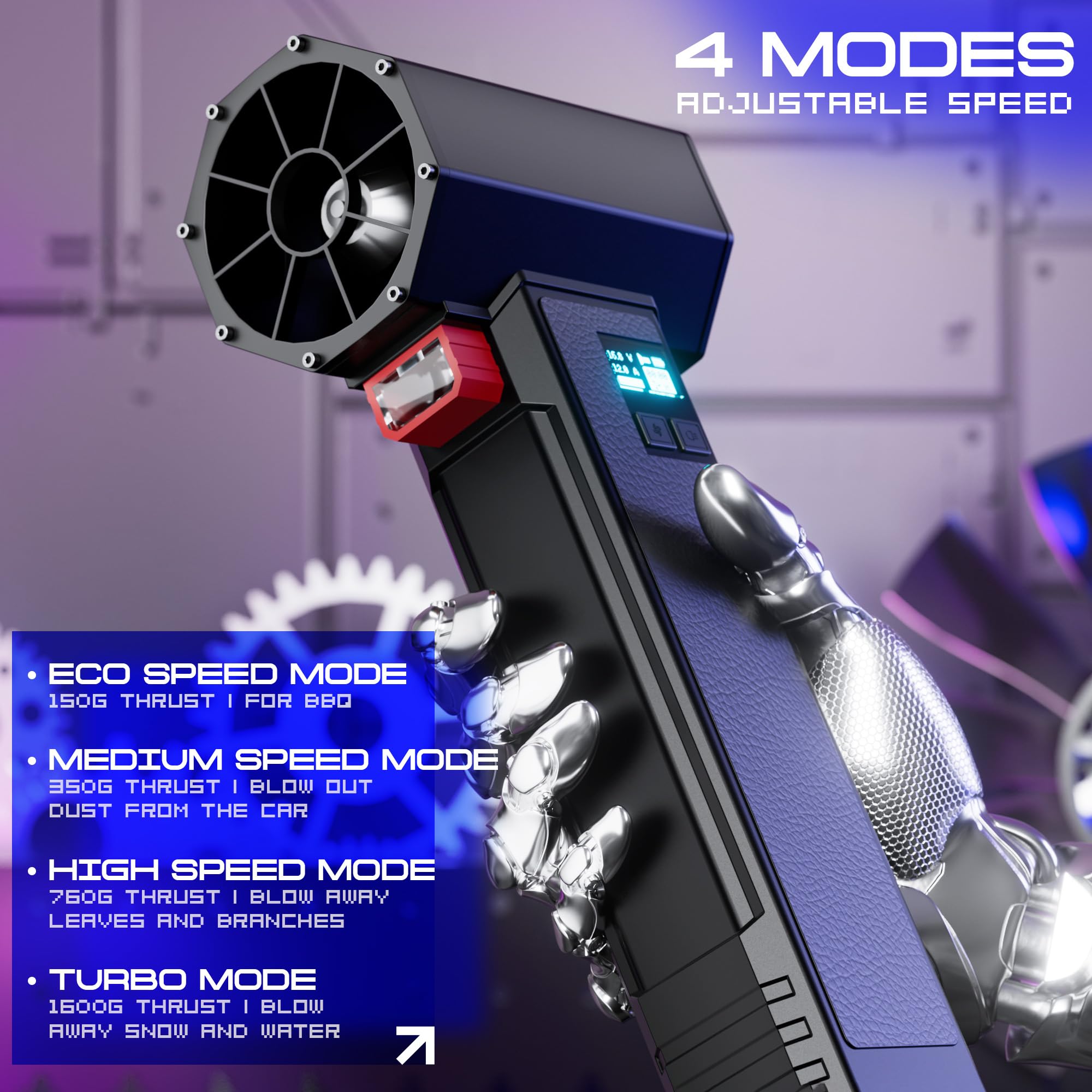 ブロワー 洗車 60m/s大風速 最強ブロワー ターボモードLEDライト
