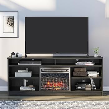 Amazon.com: Ameriwood Home Hendrix Fireplace TV Stand for TVs up