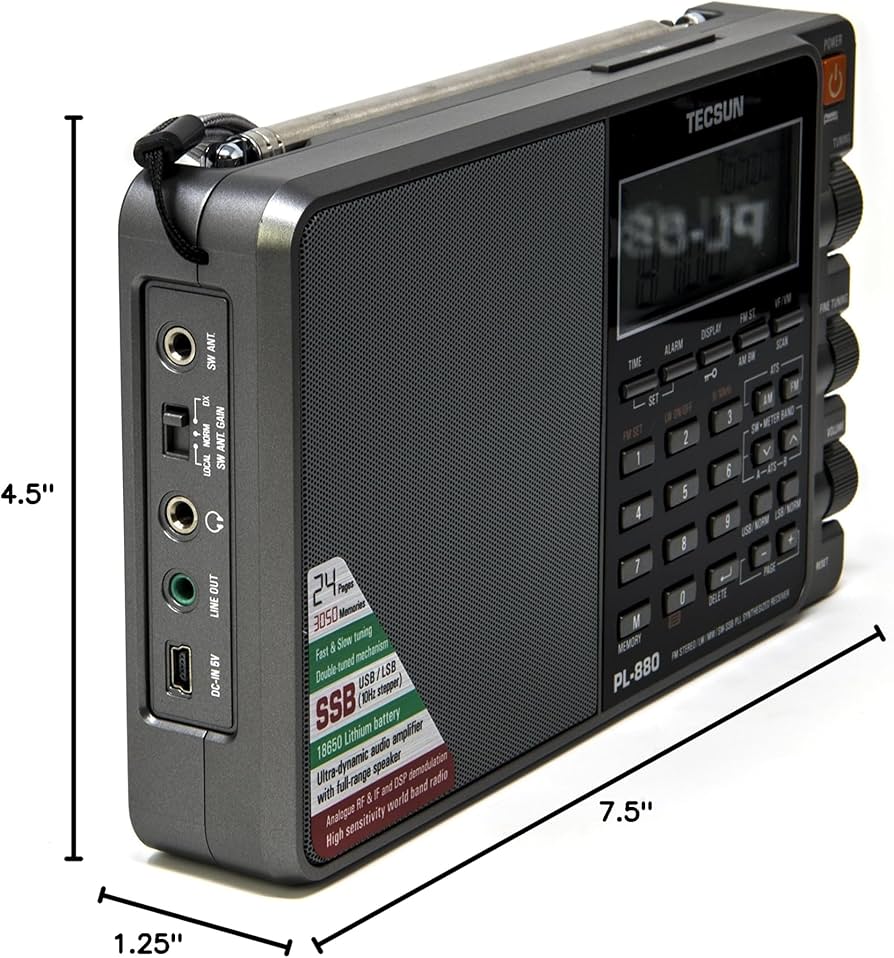 Amazon.com: Tecsun PL880 Portable Digital PLL Dual Conversion AM