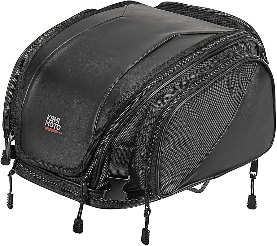 Amazon | KEMIMOTO シートバッグ バイク 拡張機能あり 18-22L