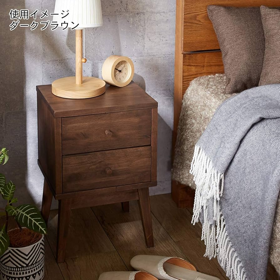 Amazon｜[ベルメゾン] サイドテーブル 天然木 アルダー材 サイド