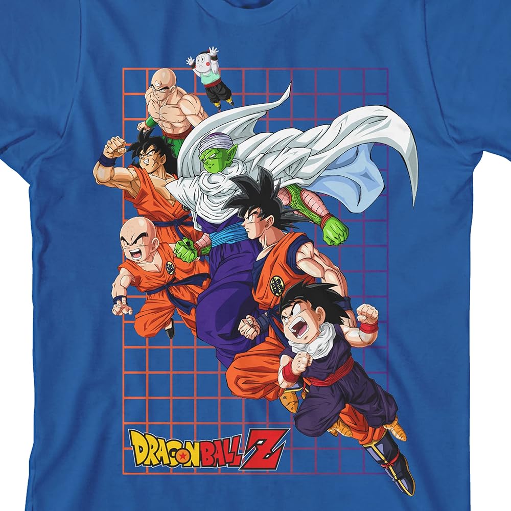 Amazon.com: Dragon Ball Z Saiyan Group Youth Boy's Royal Blue T