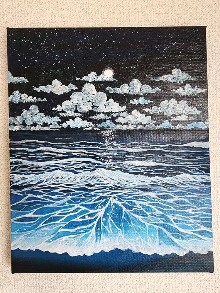 65.2×53cm 海の風景 テクスチャーアート 海の絵 海 海アート 65.2×53cm