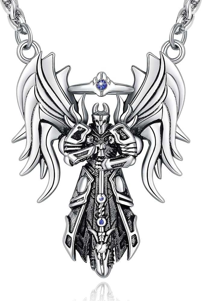 YAMI Guardian Angel Necklace for Men, Hypoallergenic 316 Stainless