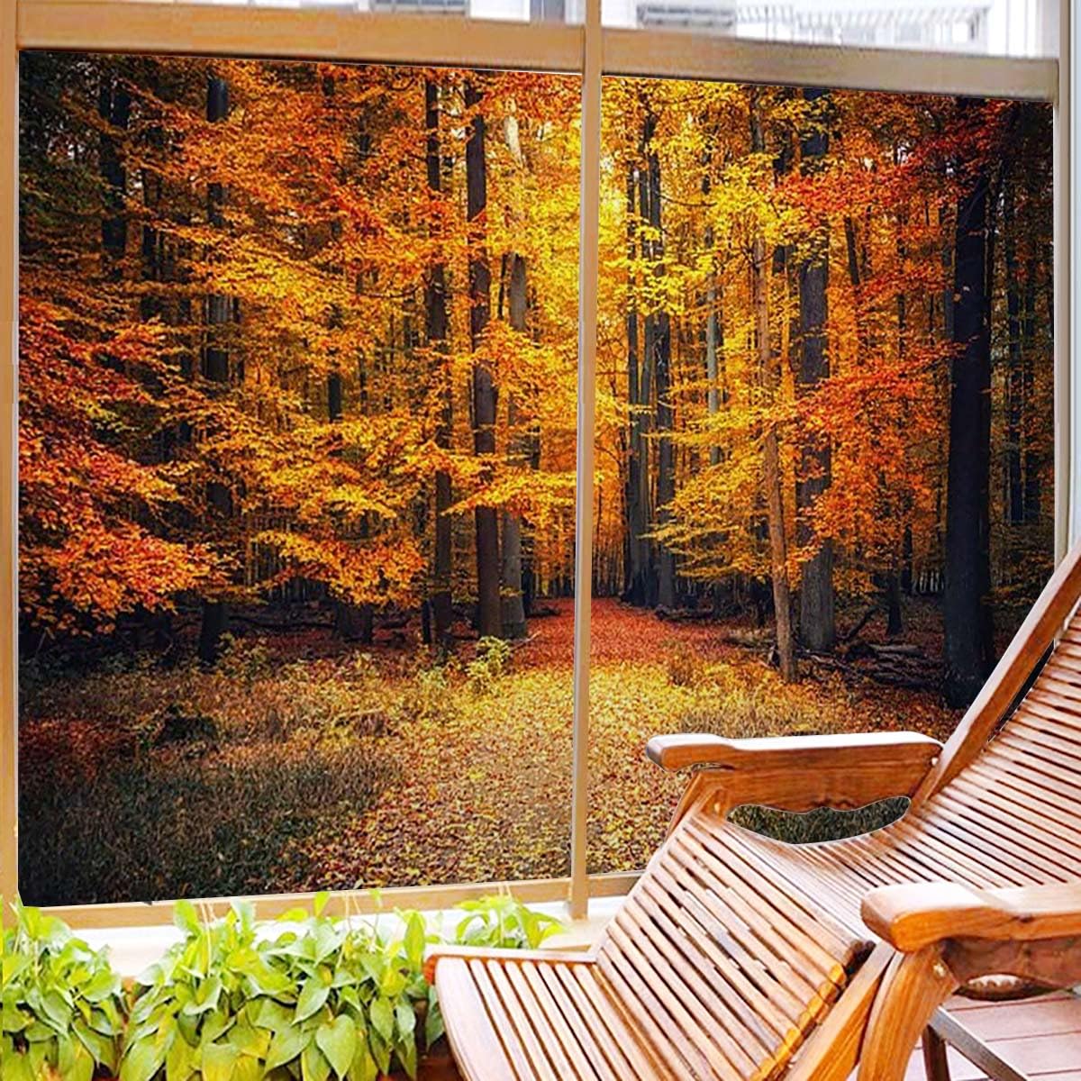 ステンドグラスパネル住宅用オレンジフラワー(1434)