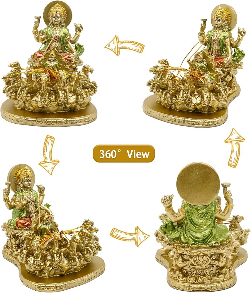 Amazon.co.jp: alikiki ヒンズー教の神スーリヤ神像 - インド ホーム