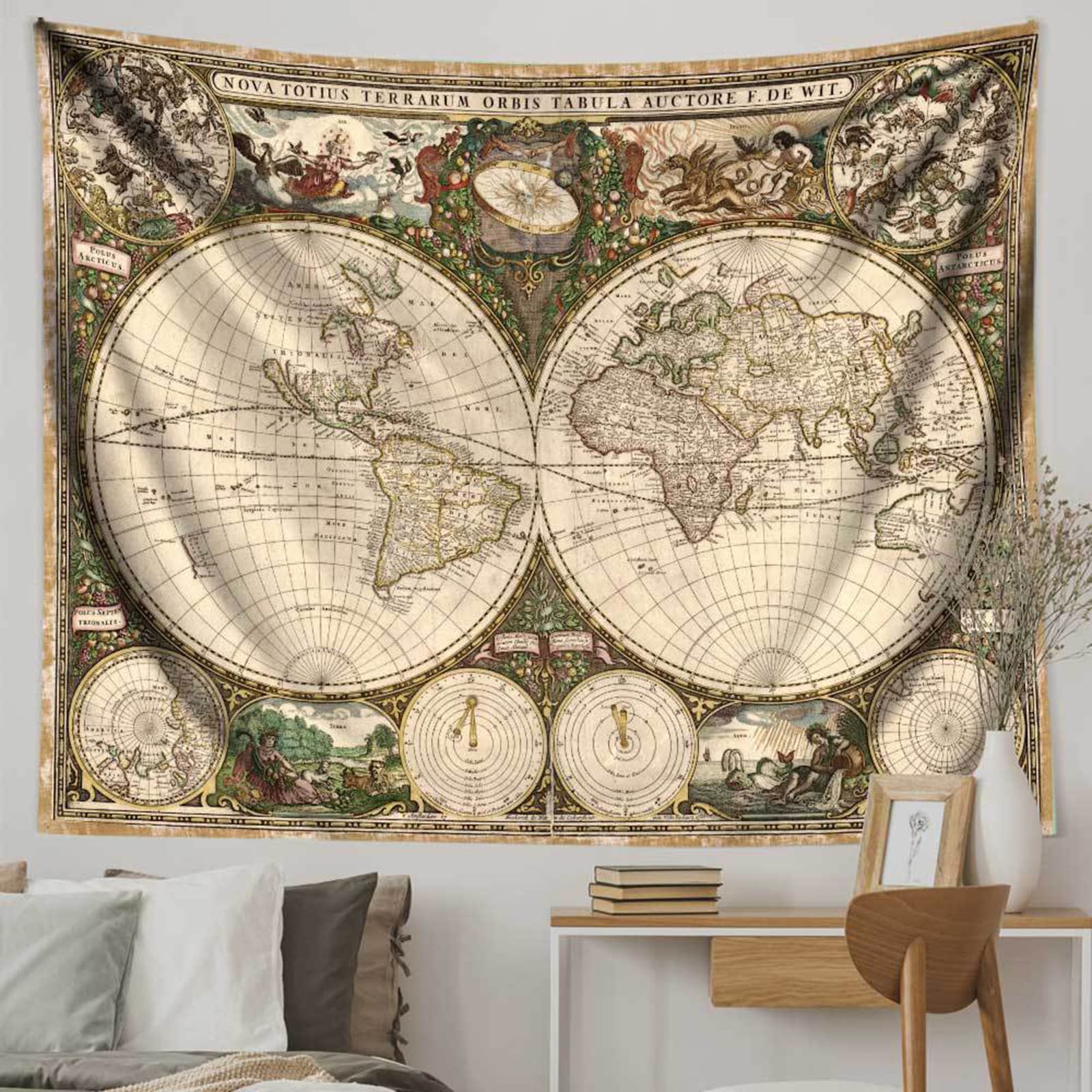 複数購入割引⭕️ アンティーク 地図 マップ フレーム付き ウォール