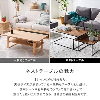 LOWYA ネストテーブル2個セット Amazon.co.jp: LOWYA ロウヤ ネスト