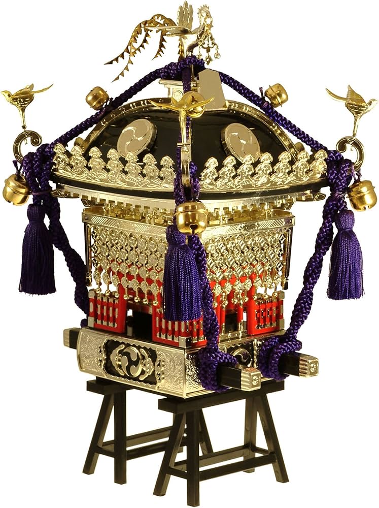 Amazon | 童友社 1/8 江戸神輿 黒塗り紫紐 プラモデル | プラモデル 通販
