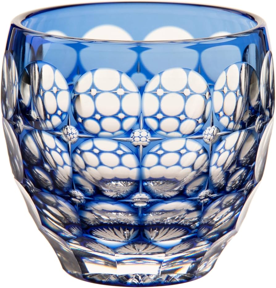 Amazon.co.jp: カガミクリスタル(Kagami) 冷酒杯 紫陽花 青 80cc 江戸