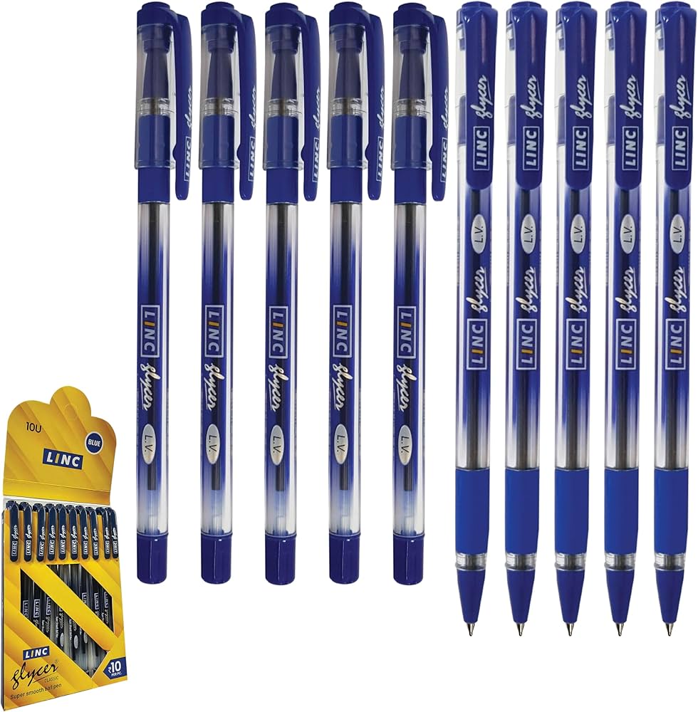 Amazon | Linc Glycer (0.6mm) ボールペン ブルー (15本) | 格納式
