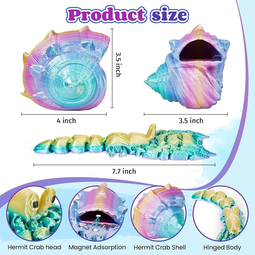 Amazon.com: SHUWND 3D Printed Hermit Crab Fidget,3D Printed