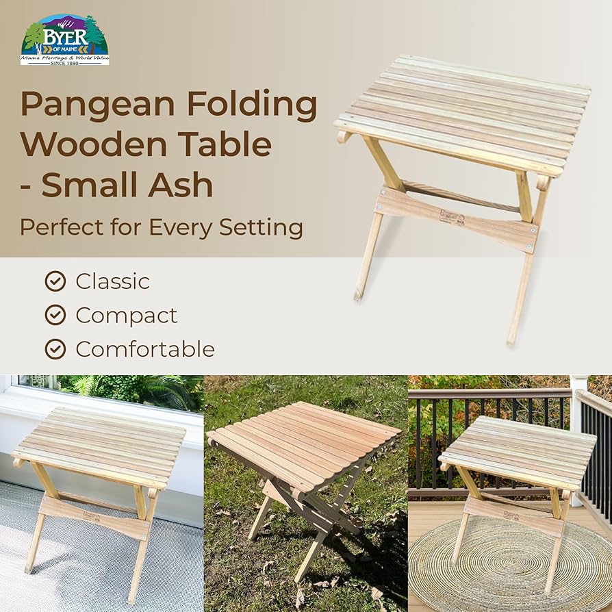 Amazon.co.jp: BYER OF MAINE パンゲアン折りたたみ木製サイドテーブル