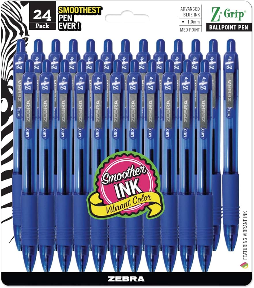 Amazon | z-grip格納式ボールペンペン,ブルーInk , Medium , 24 / Pack