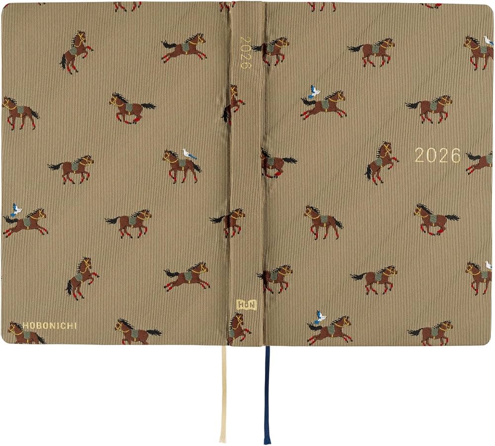 Amazon.co.jp: ほぼ日手帳 2026 HON タイ&チーフ/駆ける馬 [A6/1日1