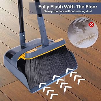 Amazon.com: JEHONN Broom and Dustpan Set for Home, 54 Inches Long
