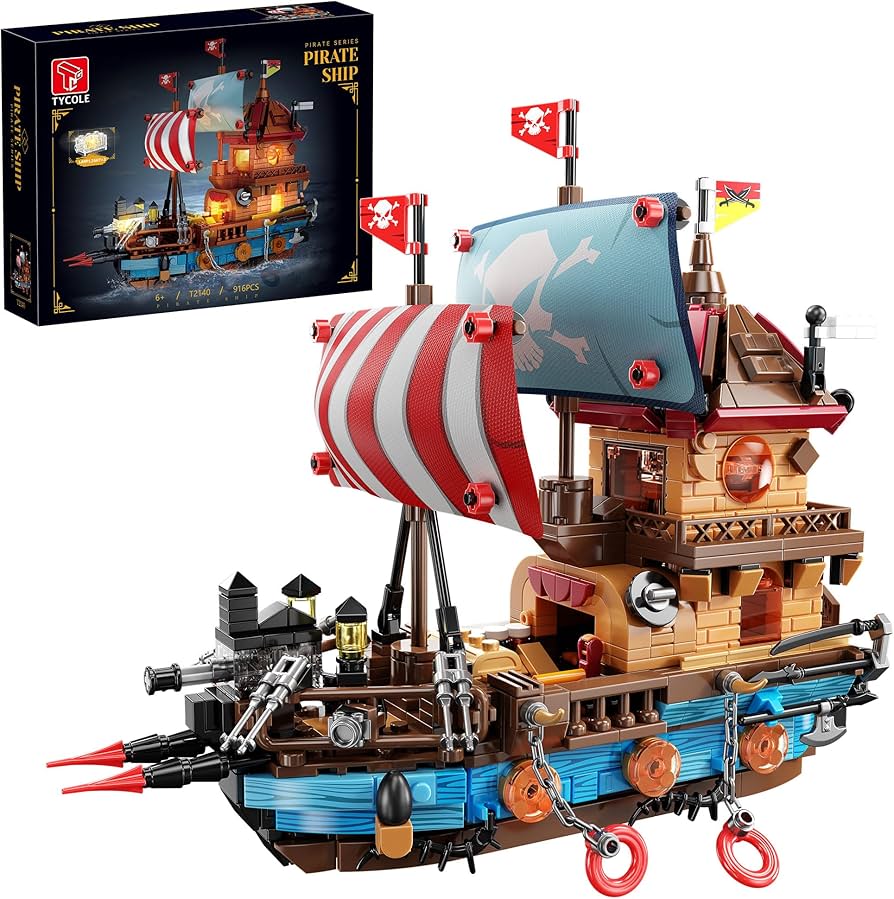 Amazon.com: TYCOLE Pirate Ship Building Kit (916 Pcs) with LED