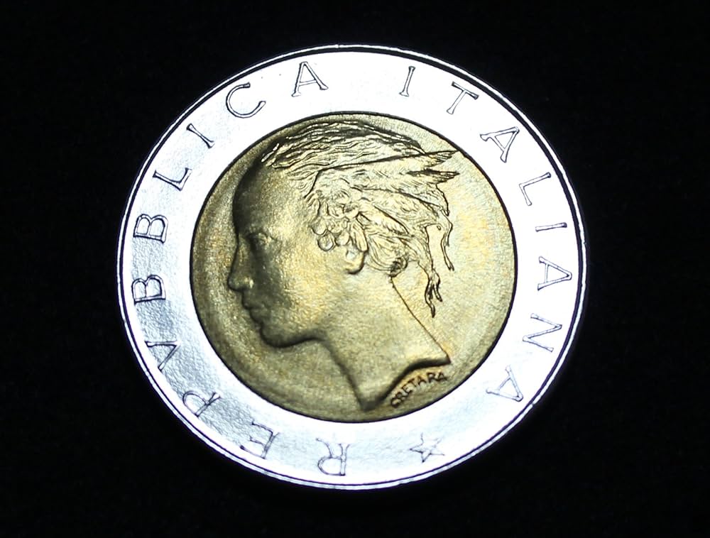 Amazon.co.jp: イタリア 貨幣 500リラ(バイメタル) ユーロ前 1984年