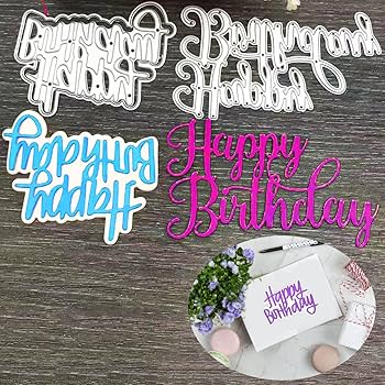 Amazon.co.jp: TuNan ハッピーバースデー 型抜き6個 + カード作成用花