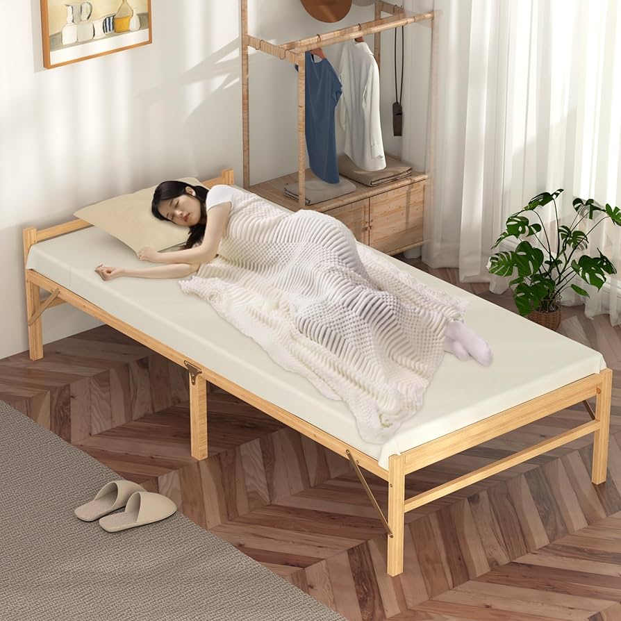 竹庭 組立不要 天然竹製 折りたたみベッド シングル 幅80cm