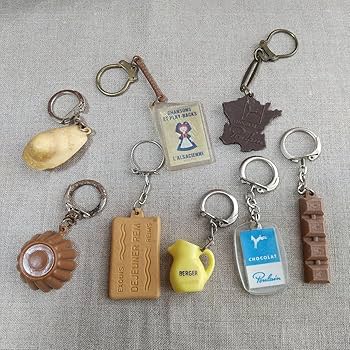 Amazon.co.jp: フランスキーホルダー 8個セット ヴィンテージ フレンチ