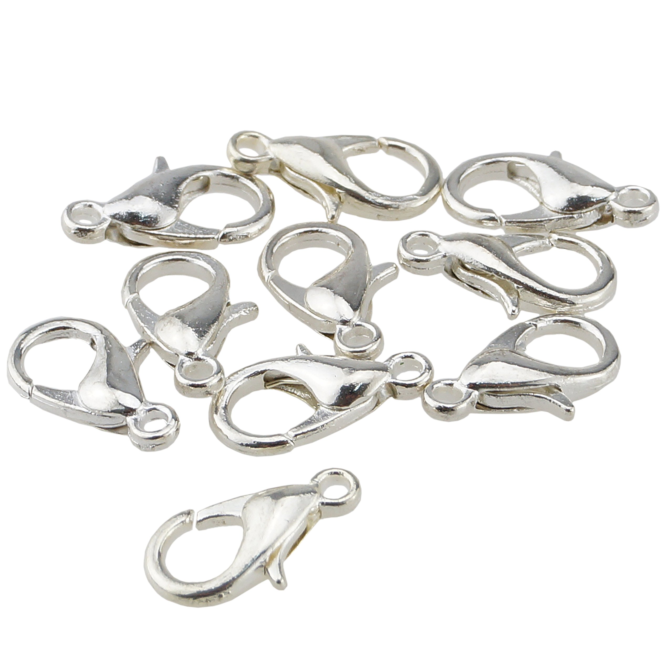 Curved Lobster Clasps-100pcs Silver Plated Lobster Claw Clasps